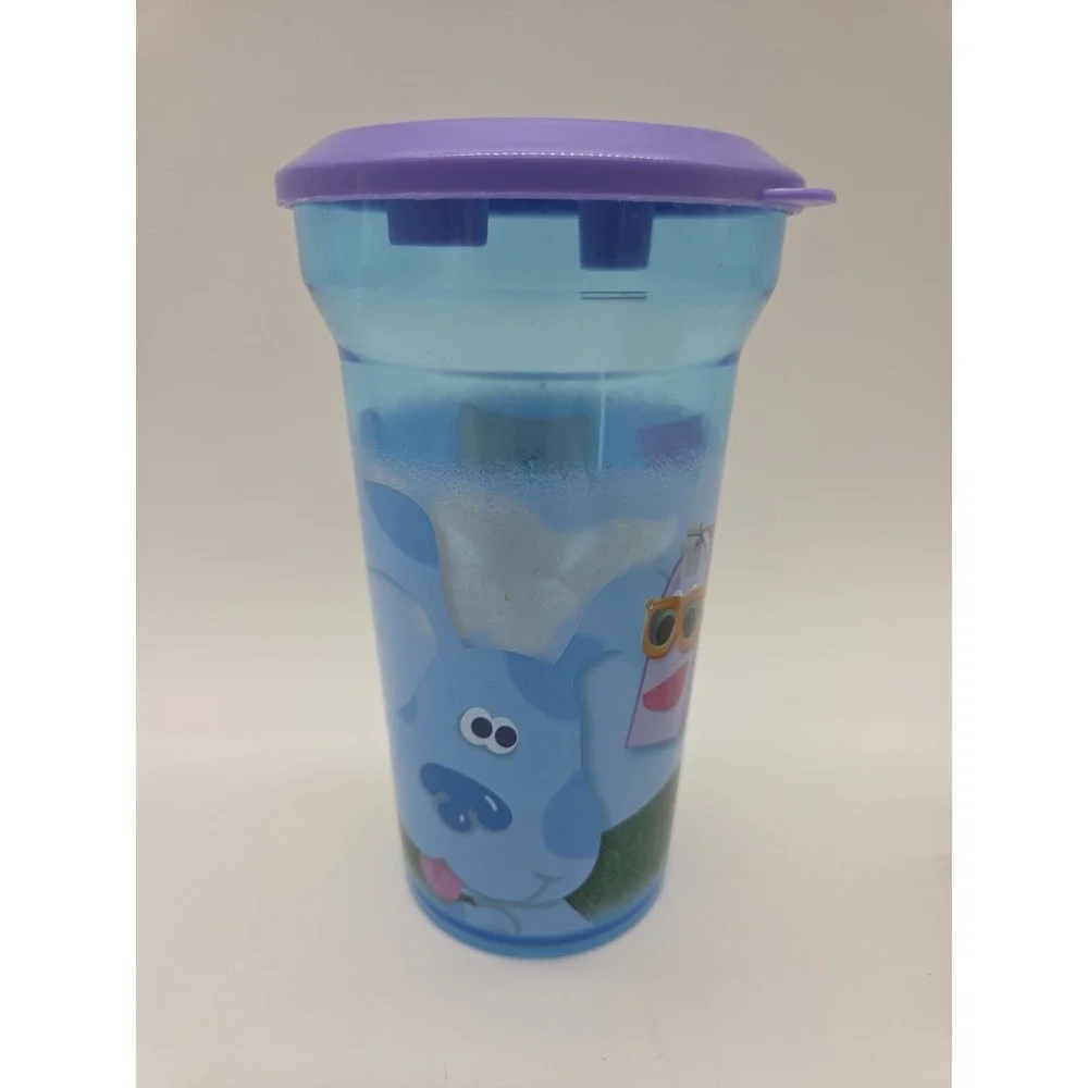Vintage 2000 Kids Blues Clues Plastic Cup With Lid Shovel Bucket Mailbox Blue